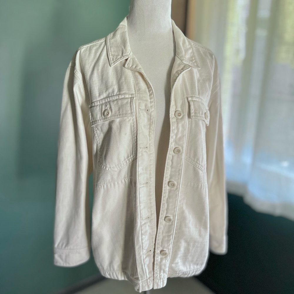 Madewell 100% Cotton Ivory Button-Up Jacket